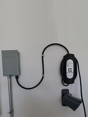 level 2 ev charger with connector holster