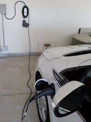 Chevy Volt charging with ClipperCreek level 2 evse