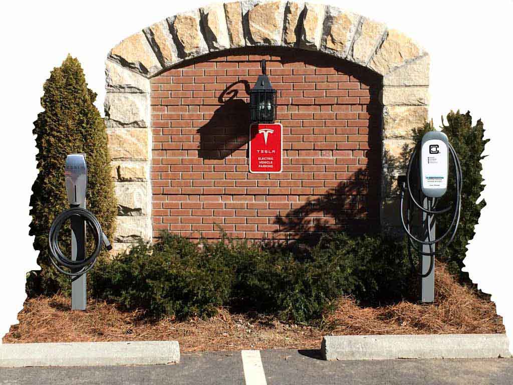 tesla and ClipperCreek electric car charging stations at Old Edwards Inn