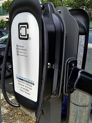 ClipperCreek ChargeGuard EVSE in use at Pleasanton Commons