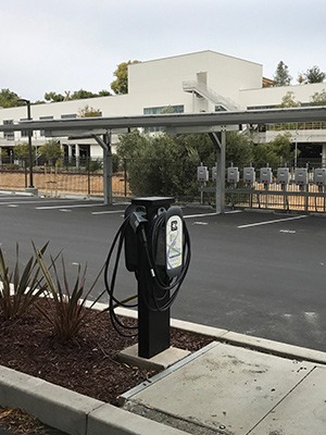 12 ClipperCreek charging stations were recently installed at the Hamilton Apartments in Menlo Park, CA