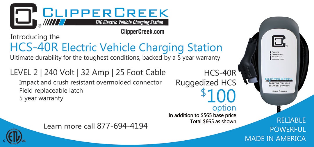 The 32 Amp Ruggedized HCS-40R is now available from ClipperCreek