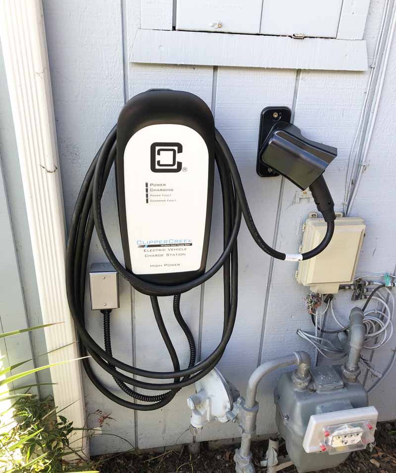 Hardwired HCS ClipperCreek Charging Station Installed Outside