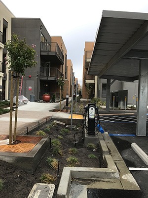 Multi-family ClipperCreek ev charging stations installed at Hamilton Apartments