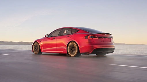 2022 Tesla Model S Plaid Red Back